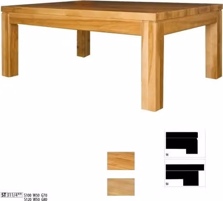 Beistell Tisch Couchtisch Echtes Holz Massive Möbel Eiche 100x70cm Tische