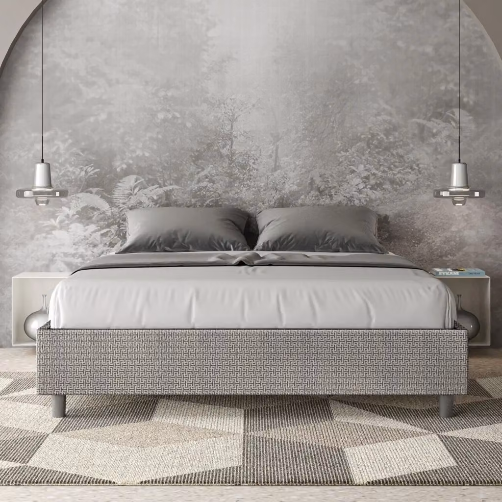 Letto Matrimoniale Sommier con Contenitore e Rete Azelia Labirinto 02 Grigio GIORDANOSHOP L/P/H: 172 x 160 x 202 cm – 2