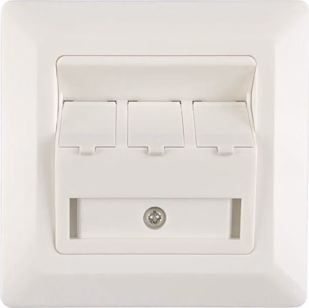 Adattatore da incasso ALANTEC 3xRJ45 con alette di protezione dalla polvere