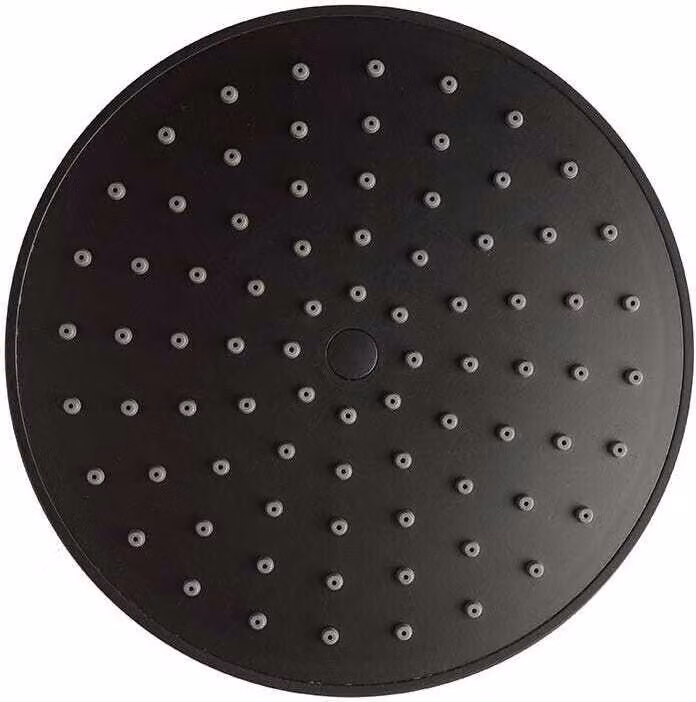 Soffione doccia rotondo in acciaio nero opaco 20cm