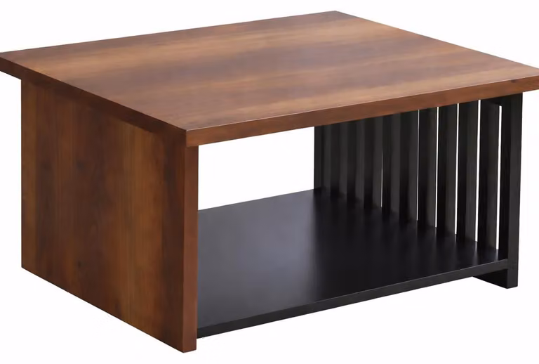Elegante tavolino da salotto, design moderno, finitura in legno marrone, tinta unita