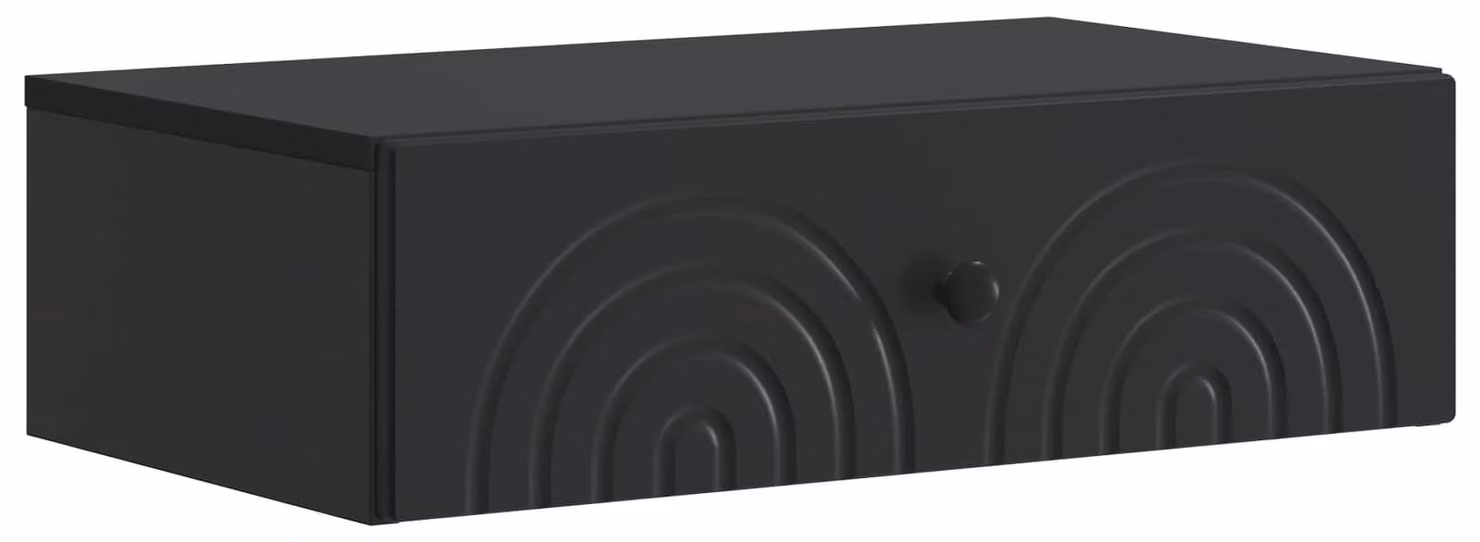 Tavolino da Parete Laterale Nero 59 x 34,5 x 17 cm