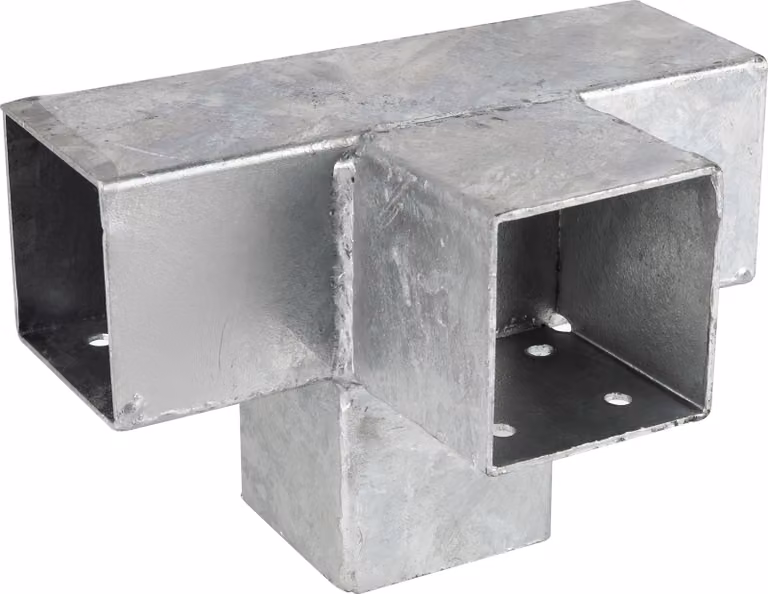 Giunto angolare per pergola con prolunga per pali 7 x 7 cm modello cubo - per pezzo