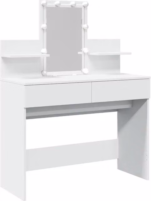 Toeletta Hollywood con LED Bianco e Finitura Lucida L: 100 cm, P: 40 cm, H: 130 cm