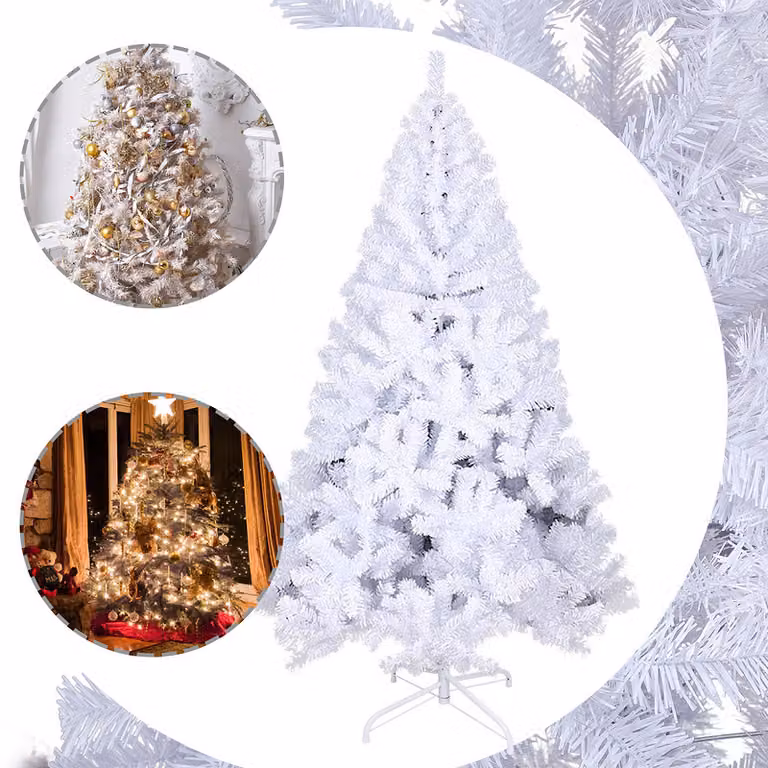 Jopassy albero di Natale albero artificiale albero decorativo albero di Natale aghi di pino indoor/outdoor 210cm bianco