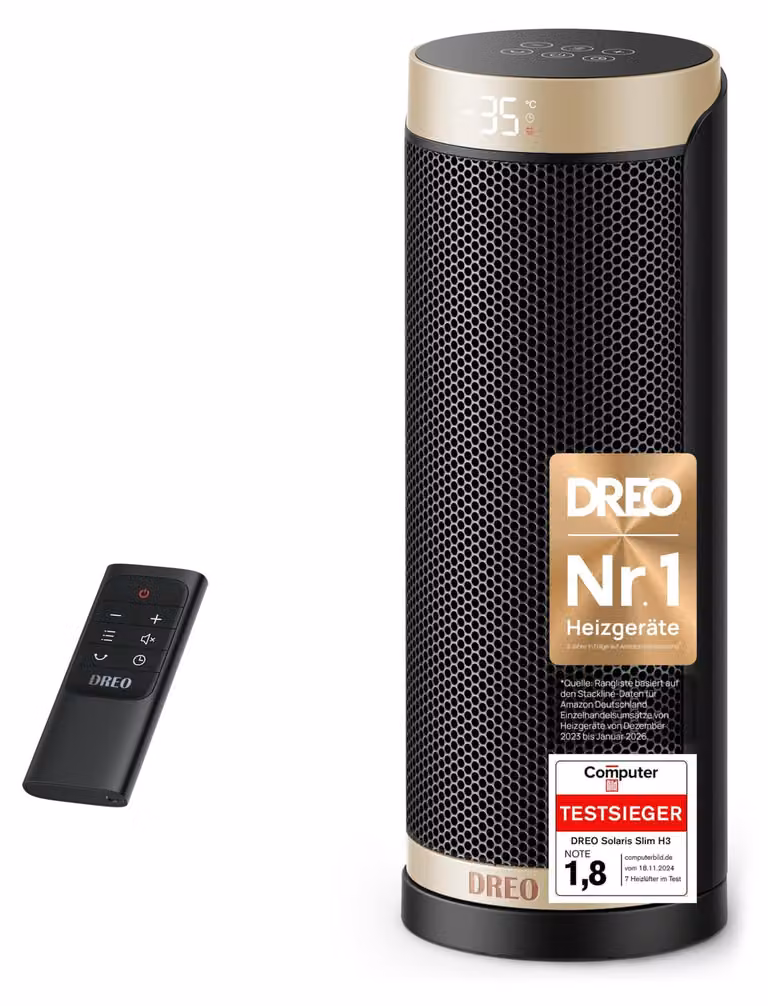 Termoventilatore Dreo: riscaldatore elettrico silenzioso e a risparmio energetico con oscillazione a 70°