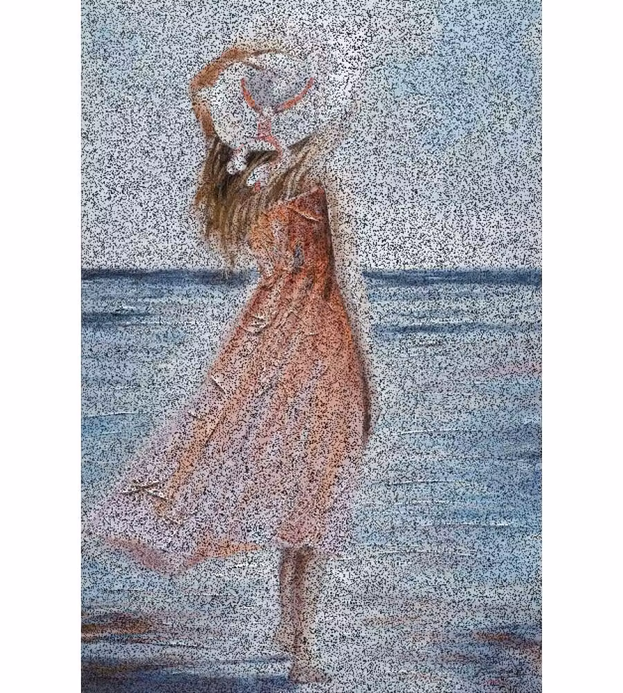 Quadro Dipinto su Tela 'Ragazza' 60x90 cm - Stampa Artistica Certificata FSC per Arredo Casa