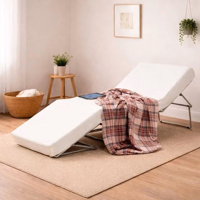 Pouf trasformabile in letto singolo Abak di Talamo Italia, colore tortora, L: 80 cm, H: 45 cm