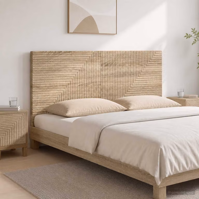 Testiera da muro vidaXL HAARLEM in legno ingegnerizzato Rovere Sonoma, marrone, L 120 x H 50 x P 10,44 cm