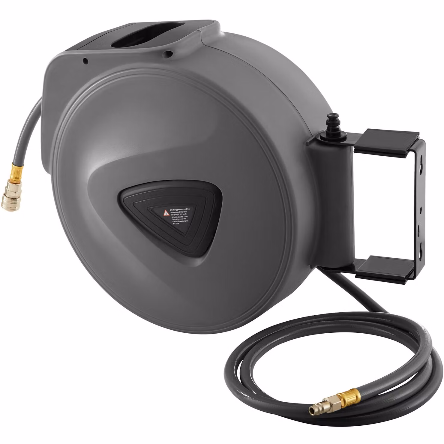 Avvolgitore per tubo aria compressa tectake grigio da 20 m con montaggio a parete – 2