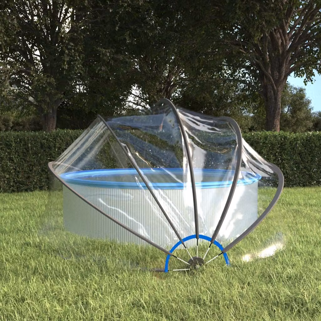 Cupola per piscina rotonda vidaXL in PVC trasparente, L: 376 cm, H: 188 cm – 1
