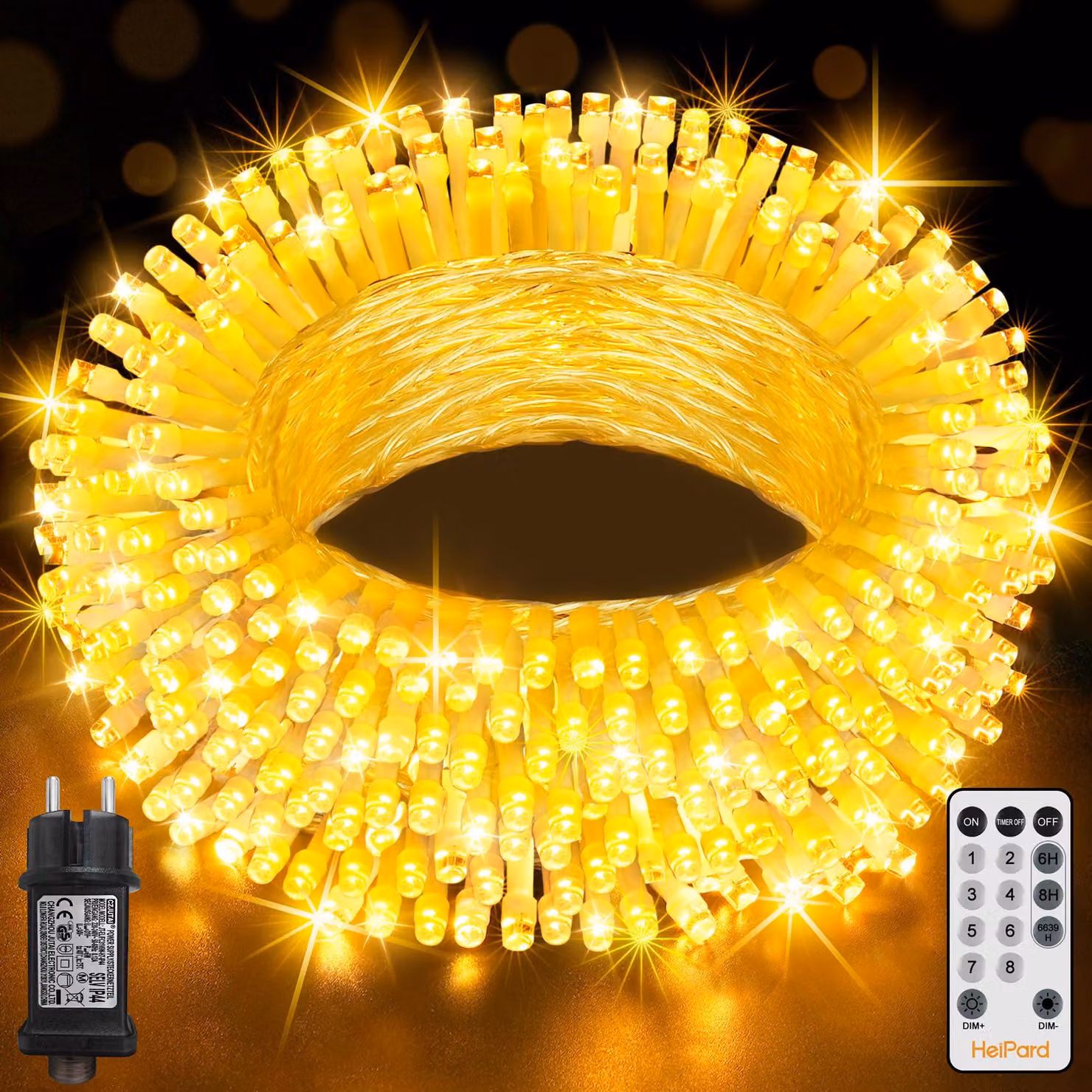 Catena luminosa da 15 metri, con 150 LED, 8 modalità, impermeabile, con timer, per interni ed esterni