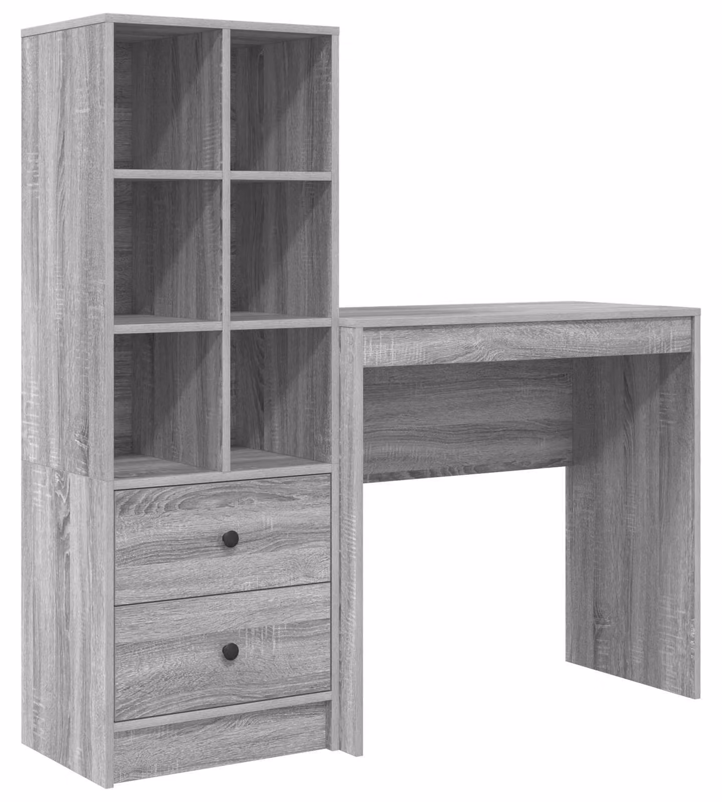 Scrivania con cassetto con lo scaffale 2 pcs Grigio Sonoma