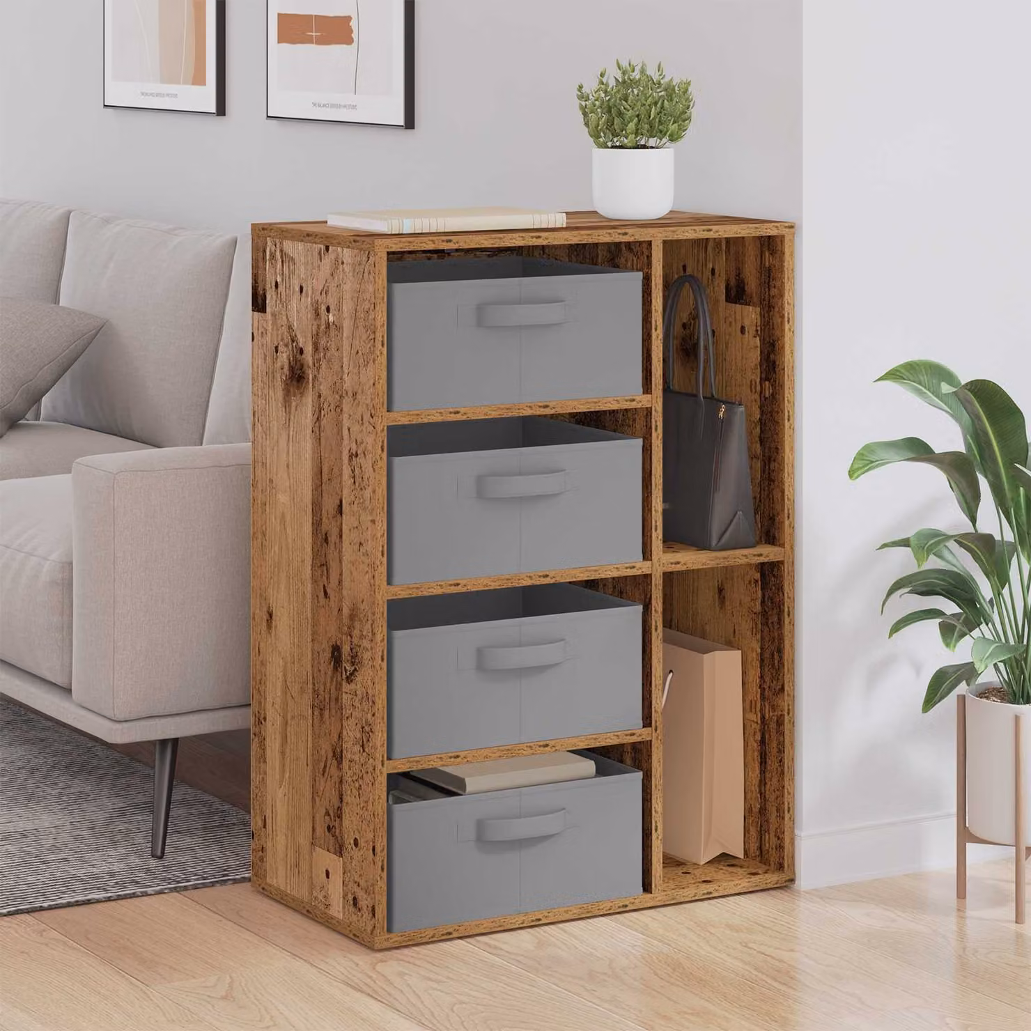 Credenza vidaXL in legno color marrone stile minimalista L/P/H: 60 x 33,5 x 84 cm