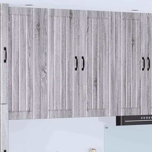 Armadietto a muro moderno vidaXL Grigio con ante a battente e ripiani interni L 80 x P 31 x H 100 cm