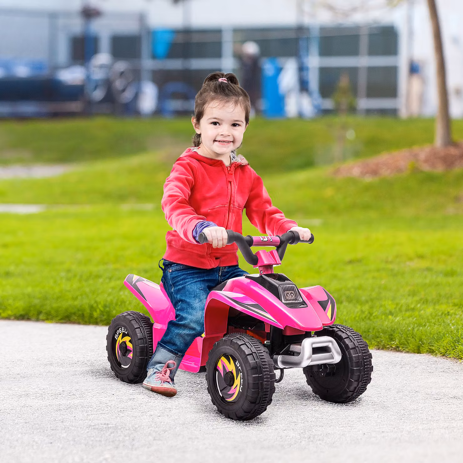 Quad Elettrico per Bambini HOMCOM Rosa con Batteria Ricaricabile 6V, L/P/H: 72 x 40 x 45.5 cm – 2