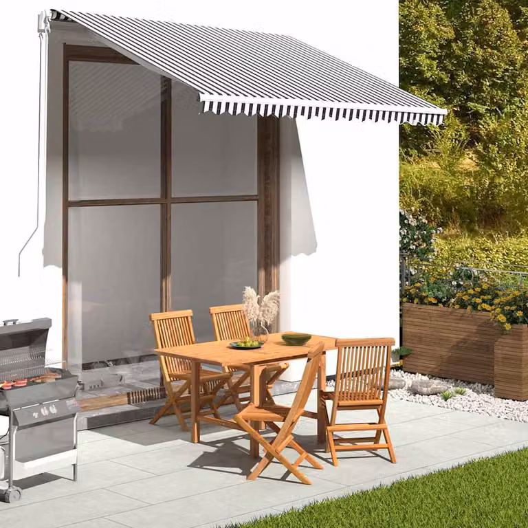 Tessuto di ricambio per tenda da sole vidaXL in poliestere, antracite e bianco, L 300 cm x P 250 cm