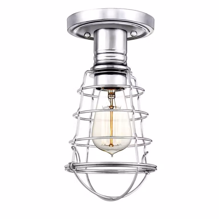 Lampada da soffitto Mixon, cromo lucido, 1xE27x60W, metallo, dimensioni: 27,1x14,5x13,5 cm, IP20, Quoizel