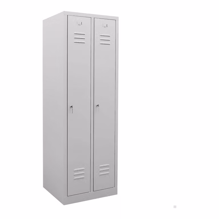 Armadietto guardaroba STIER, 2 scomparti, 1800x590x500 mm, grigio chiaro, 1 ripiano, 1 asta appendiabiti, chiudibile a chiave