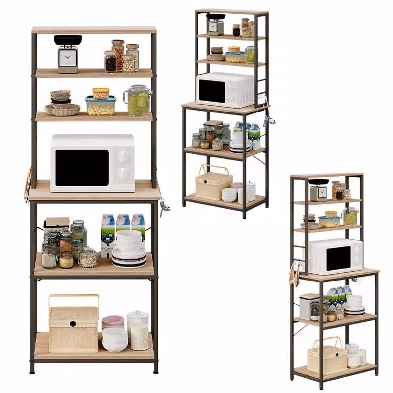Scaffale Multifunzionale Mobile Da Cucina Marrone Chiaro Sonoma Loft 6 Ripiani