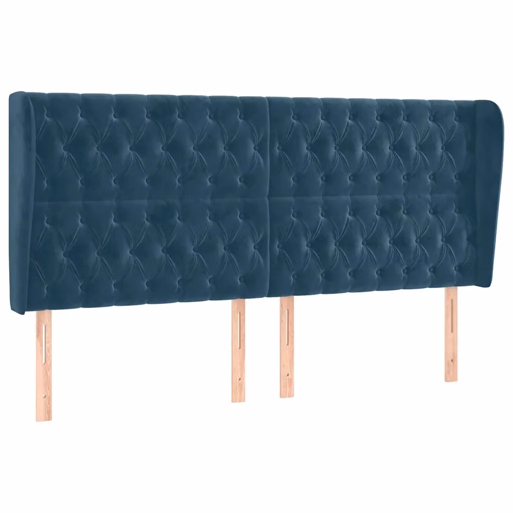 vidaXL Testiera ad Orecchio in Velluto Blu, L: 183 cm, P: 23 cm, H: 118-128 cm – 2