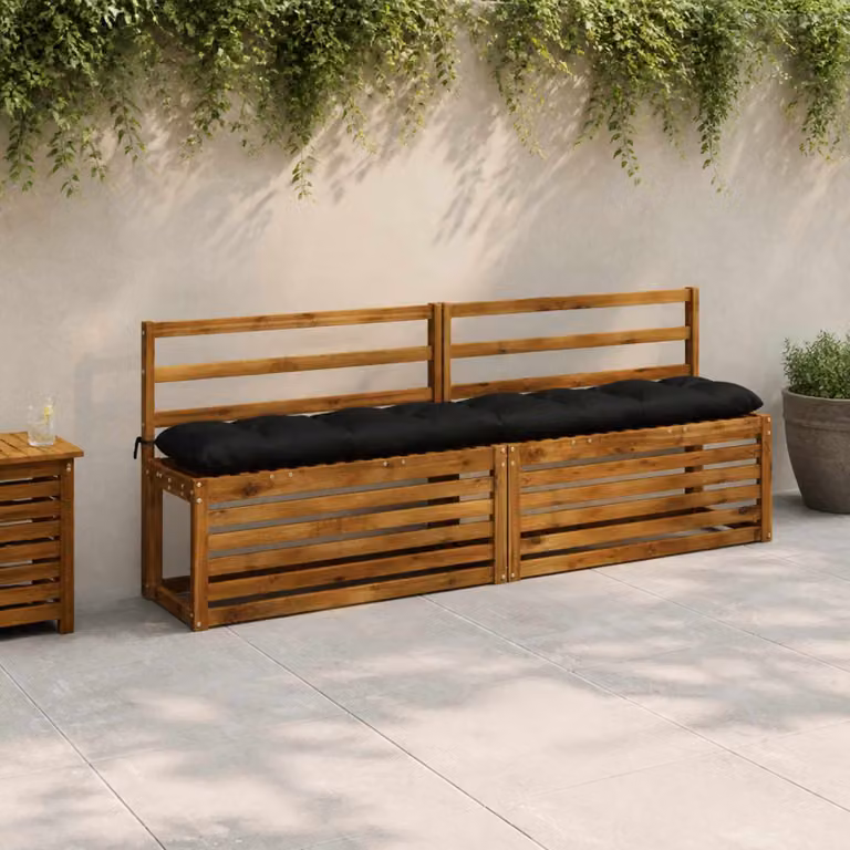 vidaXL Cuscini per Panchina VIANEN 2 pz 100% Poliestere Nero