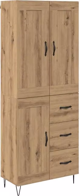 Credenza | Madia | Buffet da pranzo | Armadio da pranzo con cassetto Rovere artigianale 69,5 x 34 x 180 cm