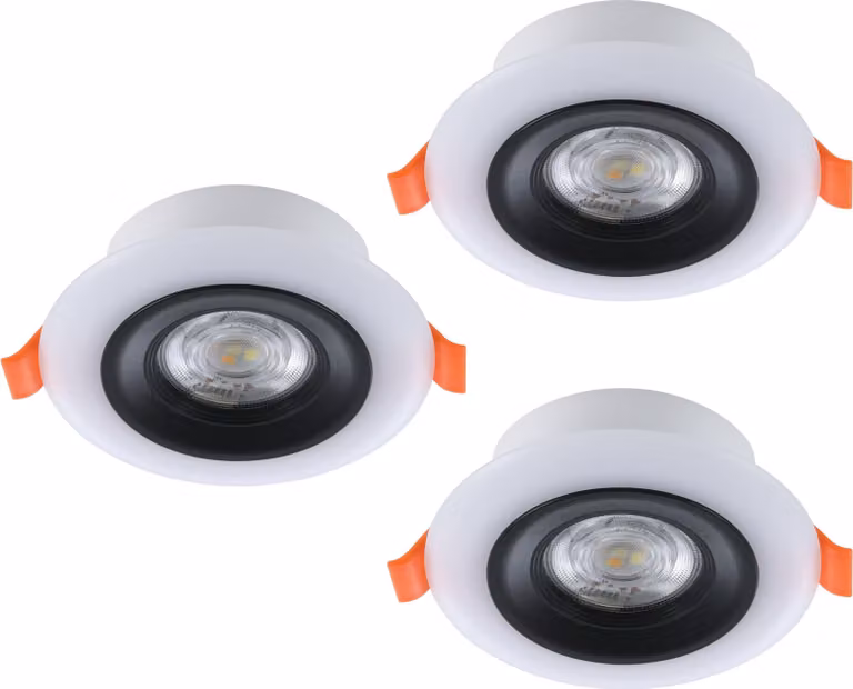 Luce da incasso a LED Eglo CALONGE 3,8 W 520 lm 2765 K Ø 98 mm nero bianco IP 44, 3 pezzi