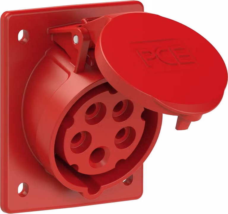Presa a muro angolare 16A 400V 3P+Z+N 80x97mm IP44