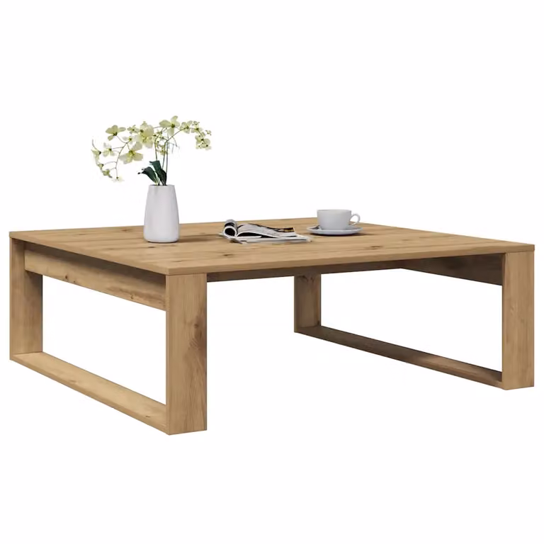 vidaXL Tavolino da salotto moderno in legno marrone, L/P/H: 100 x 100 x 35 cm