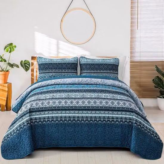 Ibenzoa® Plaid morbido per letto matrimoniale, 220 x 240 cm – Set da 3 pezzi, in poliestere, con 2 federe 50 x 75 cm, ipoallergenico e traspirante