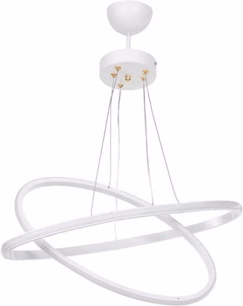 Lampada a sospensione Muso due anelli bianchi Led MDL4438