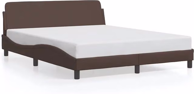 Letto matrimoniale Dover marrone in similpelle con struttura in legno e metallo L/P/H: 160 x 200 cm