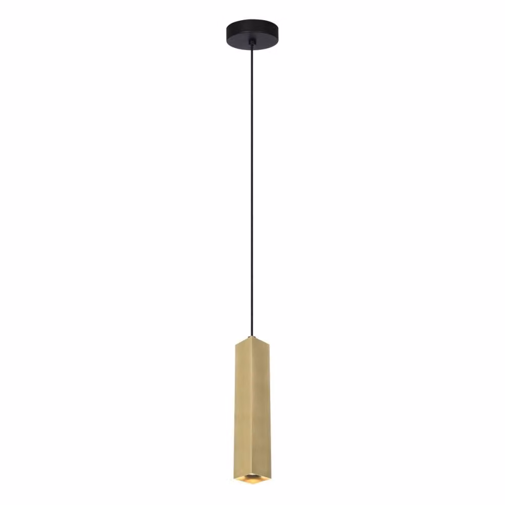Lampada a sospensione moderna per cucina soggiorno sopra isola ottone-nero tubo quadrato 1xGU10 10W ANDER Italux