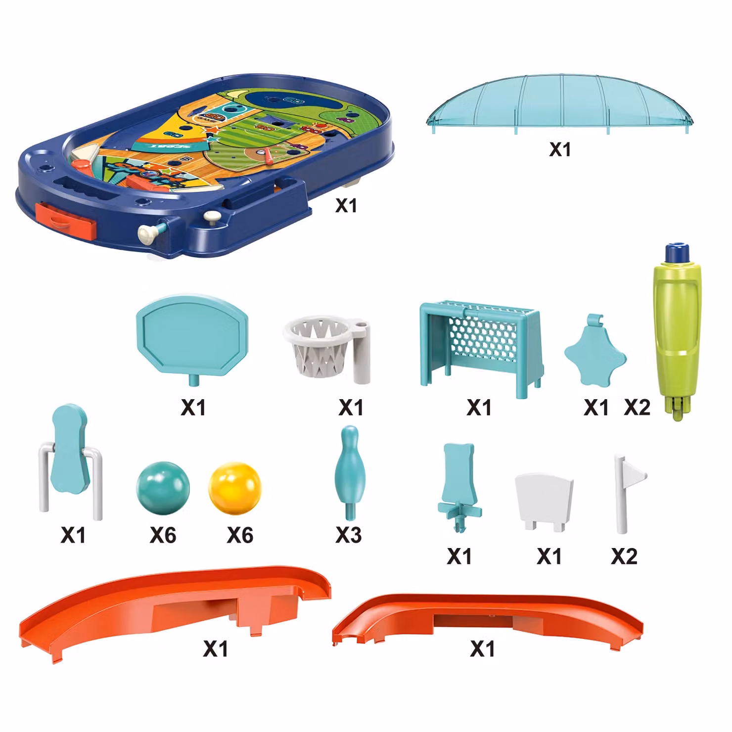 Tu Giochi Sport Game Flipper Multisport Multicolore L: 47.5 cm, P: 47.5 cm, H: 36 cm – 3