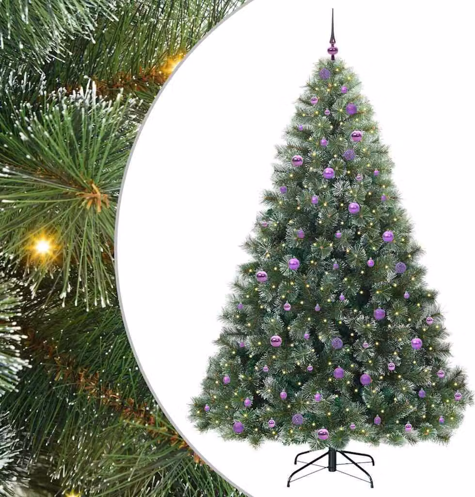 Albero di Natale artificiale con 300 LED Verde 240 cm PE e PVC