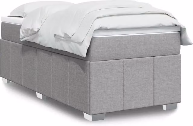 Letto Ibrido con Giroletto a Molle e Materasso vidaXL Grigio e Bianco L/P: 100 x 200 cm