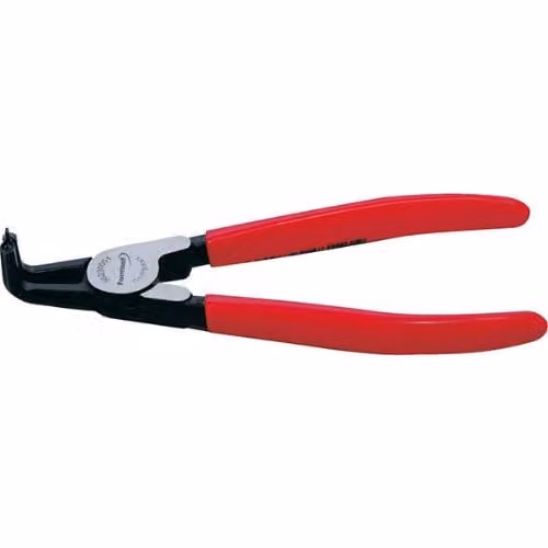 Pinza a morsetto per anelli di sicurezza, modello J31, con ganasce interne curve, lunghezza 215 mm