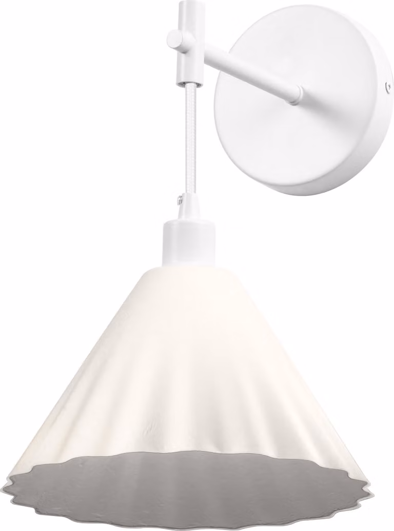 OSRAM Decor Pulp applique bianca in metallo e cartapesta, E14, lunghezza 218 mm, paralume in materiale riciclato, sostenibile grazie alla sorgente luminosa sostituibile, facile installazione