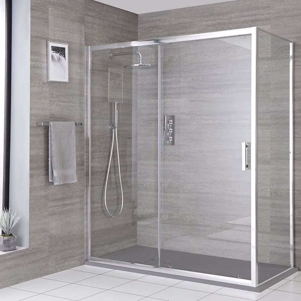 Box Doccia Con Porta Scorrevole 1000x800mm - Piatto Antracite