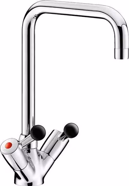 Delabie MBatt. 1-holebrg. 45l/min, uscita girevole L300, sferica in bachelite gr.