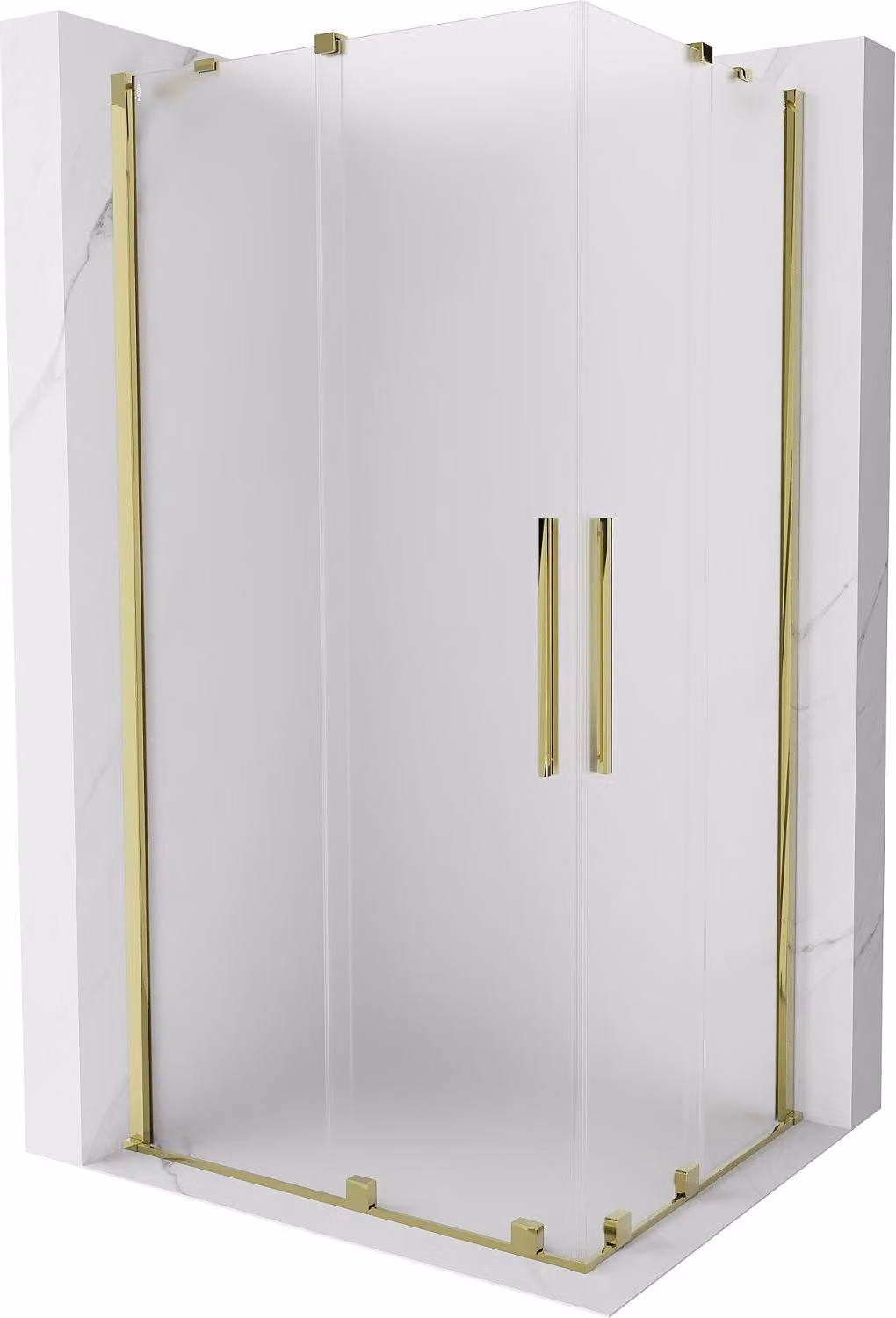 Mexen Velar Duo cabina doccia scorrevole 90 x 80 cm, smerigliata, oro - 871-090-080-32-50