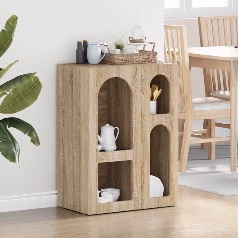 Credenza moderna vidaXL ELST in Rovere Sonoma, colore marrone, L: 59 cm, P: 35 cm, H: 80.5 cm