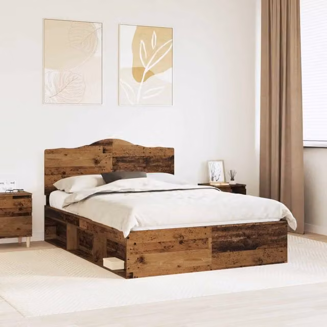 Struttura letto in pino massello vidaXL colore marrone L: 140 cm, P: 190 cm – 1