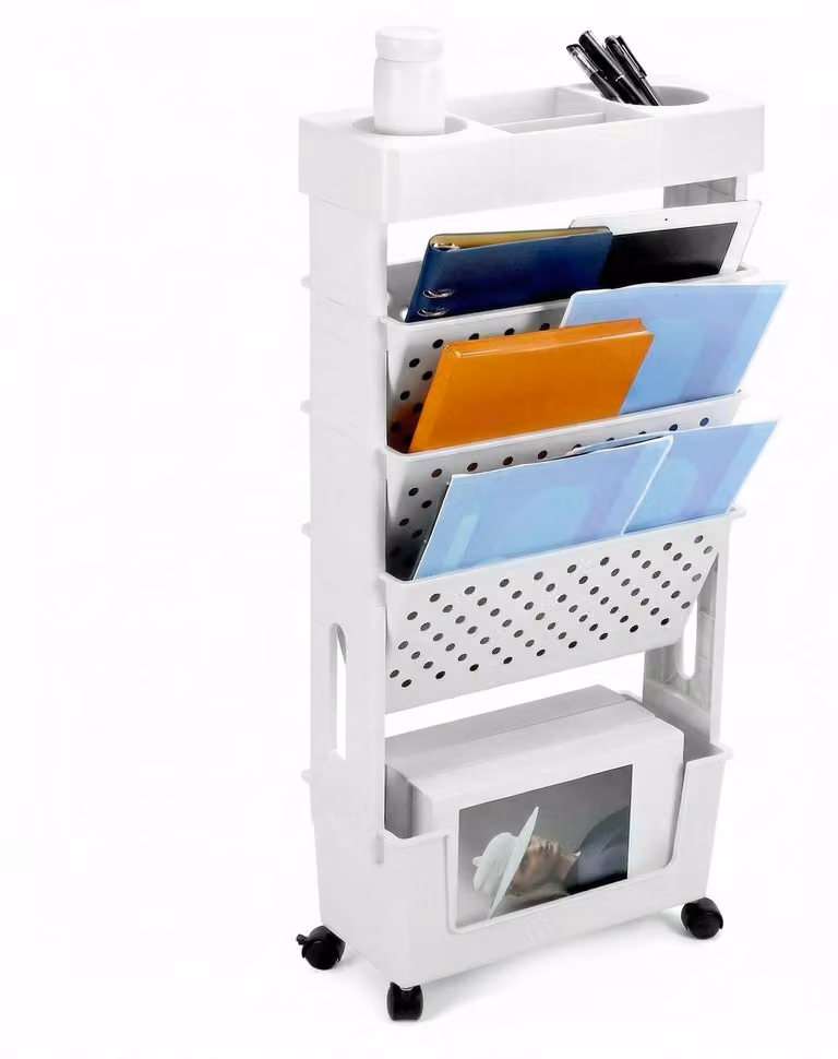 Omgoods - Libreria mobile con ruote - Carrello multifunzionale per lo stoccaggio