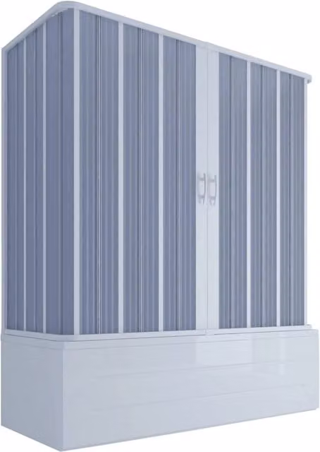 Sopravasca Dorini a 3 lati con 2 ante a soffietto in PVC e apertura centrale, Bianco, L/P/H: 170 x 70 x 70 cm, Altezza: 150 cm