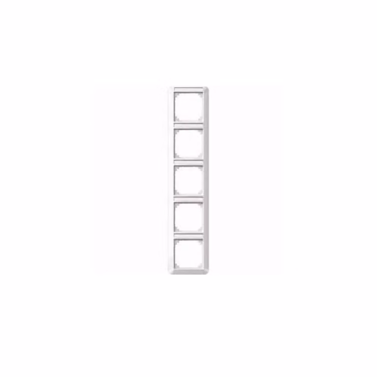 Cornice da 1 m, a 5 scomparti con portaetichetta, montaggio verticale, bianco polare lucido