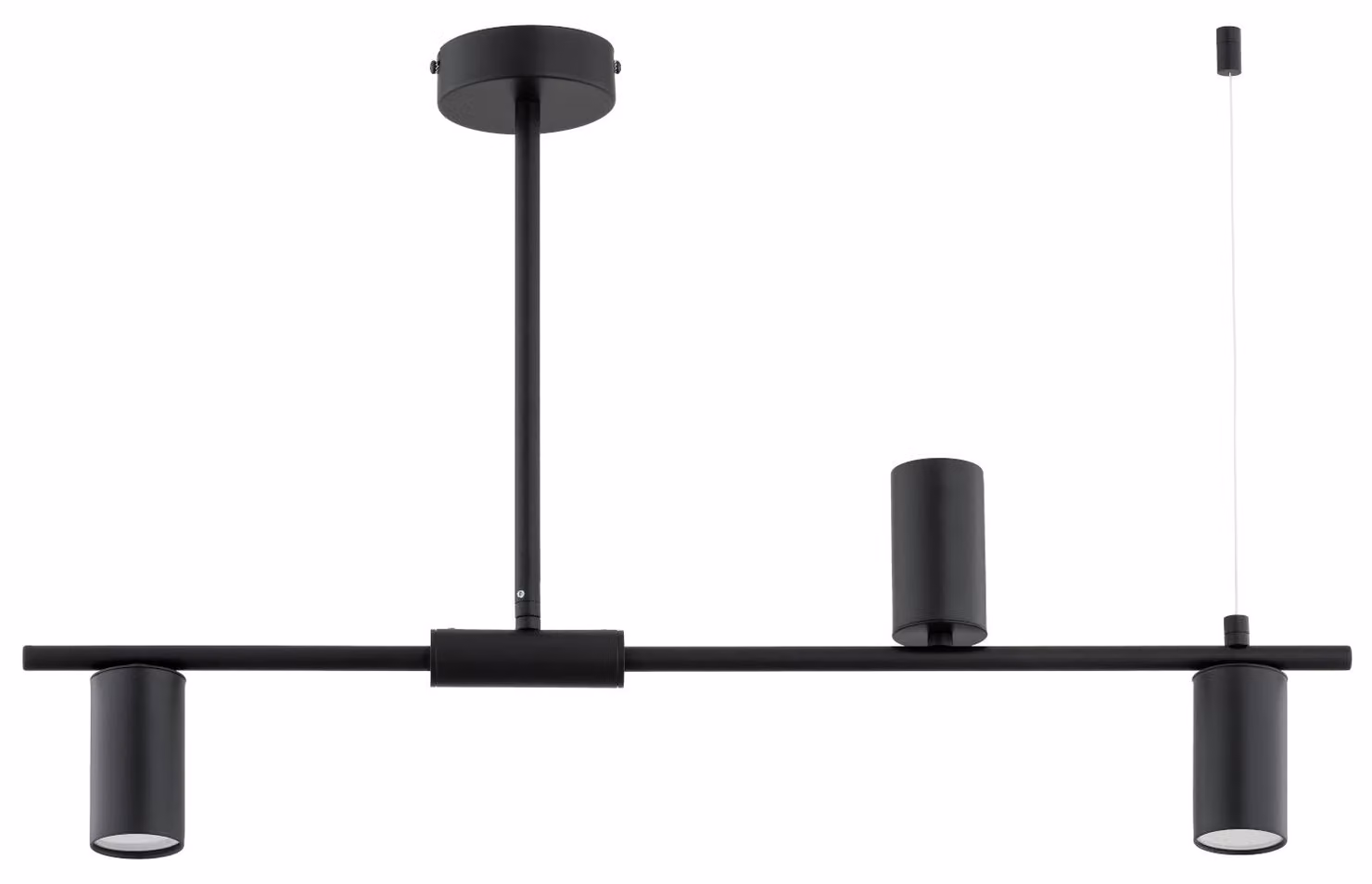 Lampada a sospensione URANOS nera 3xGU10x10W in metallo, dimensioni: 43x74x10 cm, IP20, Alfa