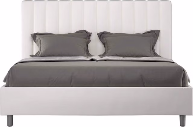 Letto queen size contenitore imbottito Agueda Ityhome in similpelle color cappuccino L/P: 150 x 200 cm