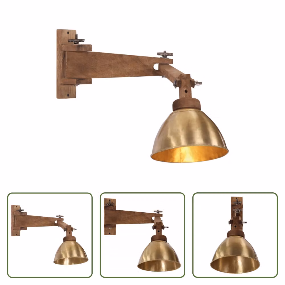 The Living Store Lampada da parete 25 W ottone anticato E27